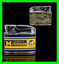 Vintage Rare University of Michigan Wolverines Stadium Flat Ad Petrol Lighter picture