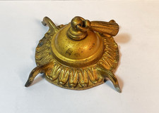 Vtg 4 Chain Brass Hanging Light Chandelier PART With Finial: 4 Hooks Brass Parts picture
