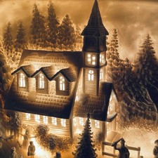 Department 56 Church In The Pines Lighted Scene Silhouette picture