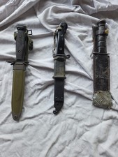 Lot of 3 Vietnam Era Military Knifes and Bayonets. Very Good Condition picture