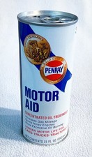 1970s Vtg Penray Motor Aid Oil Treatment 15 oz Sealed Advertising Metal Can 70’s picture