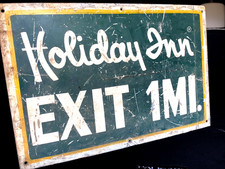 AMAZING EXTRA LARGE 3'X2' HOLIDAY INN ORIGINAL FREEWAY SIGN HWY 101 MID CENTURY picture