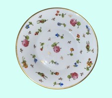 Rare 18c Porcelain Floral Saucer Gold Trim Vintage Nyon Switzerland perfect picture