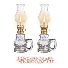 Large Vintage Indoor Glass Kerosene Oil Lamps picture