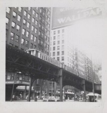 1955 Chicago Elevated Train Downtown - Original Photo picture
