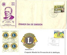 LIONS.- PANAMA- F.D.C. COLOMBIA BKLT OF 4 cancel.>  F.D.C  ''AMPLIOPIA'' picture