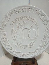 Frankoma 1972 Easter Plate for Oral Roberts Association He is Risen picture
