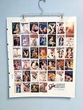 Vintage 1992 Kitchen Sink Press Spicy Uncut Trading Card Sheet 39 Pin Up Pulp picture