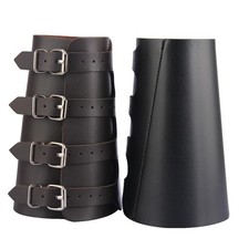 Viking Bracers for Men Medieval Leather Bracers Buckles Arm Guards Cuff Gaunt... picture
