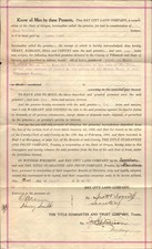 1906 BAY CITY, OREGON Tillamook County land purchase document WARRANTY DEED picture