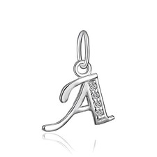 925 Sterling Silver Cubic Zirconia A-Z Initial Letters Alphabet Dangling charms picture