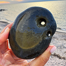 Lake Erie Large Hag Stone Holey Rock wishing stone Specimen 3.5 “ OOAK  picture