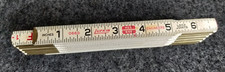 Vintage LUFKIN 066D 6ft Wood Folding Ruler Red End Engineers Brass Lock Joints  picture