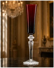Baccarat Mille Nuits Flutissimo Ruby Champagne Flute France Signed Mathias Boxed picture