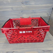 Vintage KB Toys Shopping Basket Red Plastic Kay Bee Store Sign Memorabilia Rare picture