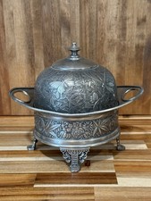 Antique Meriden Silver Plate Co Quadruple Plate Butter Dish 2315 Figural picture