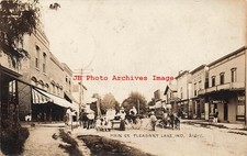 IN, Pleasant Lake, Indiana, RPPC, Main Street, Business Section, 1910, Photo picture