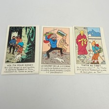 Vintage Tintin Trading Cards Set of 3 Editions Casterman Herge Belgium French picture