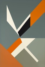 Large Abstract Painting 2x3 ft. Complex Geometric Demrin Fine Art Original NEW picture