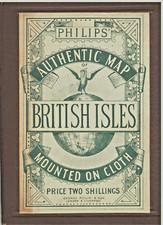 1890's - Philips' Authenic Map of British Isles - Mounted on Cloth picture
