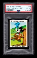 PSA 8 MICKEY MOUSE in The Wild West 1973 Disney Card #527 SPECTACULAR picture