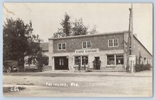 Fairwater Wisconsin WI Card Garage Ford Firestone Real Photo Postcard RPPC c1910 picture