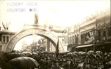 Oshkosh Wisconsin WI Victory Arch c1910 Real Photo Vintage Postcard bhn picture