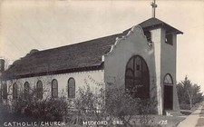 J85/ Medford Oregon RPPC Postcard c1920s Catholic Church Building  90 picture