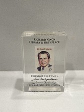 Richard Nixon Library Lucite Paperweight Stamp Yorba Linda CA Collectible⁠ picture