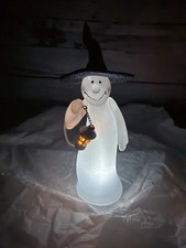 Vintage Dept 56 Lighted Acrylic Glass Ghost Figurine with Lantern -Works Great picture