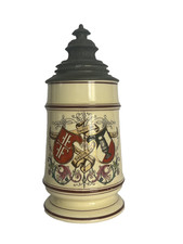 Antique German Beer Stein  with Turner Society 4F symbol picture