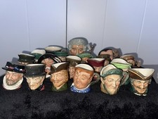 Lot of 19 ROYAL DOULTON Mini Jugs Mugs Merlin W/Owl, Fat Boy, Robin Hood Etc picture