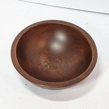 Vintage  Wooden Bowl   WOODCRAFTERY  Made In America   Dk. Brown Wood  8.25 Inch picture