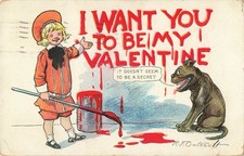 1908 Buster Brown Tige Valentine R F Outcault Raphael Tuck Postcard picture
