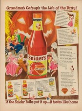 1944 Food Condiment Sniders Catsup Ketchup Vintage Print Ad Cocktail Chili Sauce picture