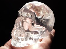 Larger SUPER Translucent AAA OPTICAL Quartz Crystal SKULL Brazil 457gr picture