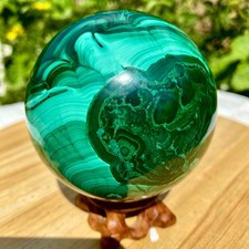 2LB  Natural Malachite Quartz Sphere Energy Crystal Ball Reiki Gift Decor Gem picture