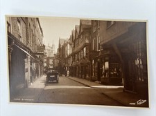 Postcard York Stonegate Street Scene Old Car Walter Scott RPPC Real Photo 4999 picture