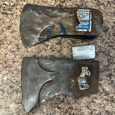 Collins Commander Axes 2 Heads 2lb 15oz Jersey 3lb 2oz Michigan w/ Bevels USA GC picture