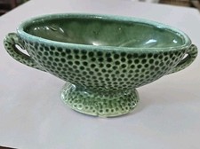 Unmarked Haeger ? Urn Hobnail Pedestall Planter Green Excellent Condition MCM picture