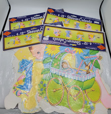 Vtg Beistle Baby Shower Cutouts 4–12