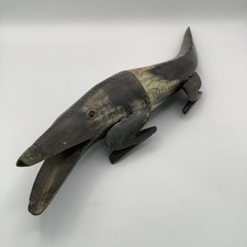 Vintage Carved Steer Horn Alligator Figure Folk Art picture