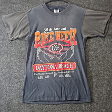 Vintage 1996 Daytona Beach Bike Week Shirt Size M Single Stitch GEM Tag Faded  picture