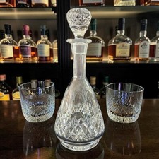 Vtg QUEEN Rogaska Decanter & Stopper Etched Blown Glass Crystal 13.5