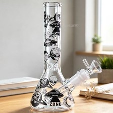 7.8-inch Alien Fluorescent Glass Bong Water Pipe for Smoking Tobacco 14MM picture