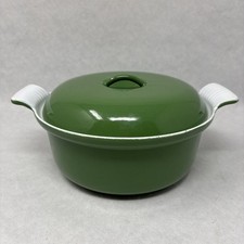 VTG Descoware Enameled Cast Iron Dutch Oven MCM Rare HTF Moss Green FE Belgium picture