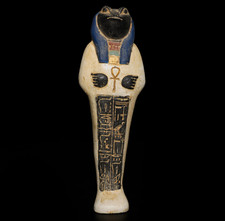 Rare Ancient Egyptian Heqet Frog Goddess Statue Limestone Hieroglyphic Figure picture