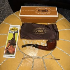 Vintage Ole Smuggler Tobacco Pipe w/ Scandia Stanwell Briar Denmark Box 770 picture