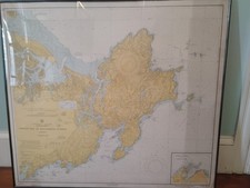 First Edition 1912 2.5 Ft By 3 Ft Map Ipswich Bay To Gloucester Harbor  picture