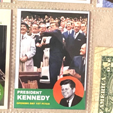 JOHN F. KENNEDY: CUSTOM 1963 TOPPS STYLE BASEBALL CARD 